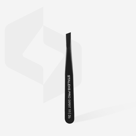 Pinça para sobrancelhas EXPERT 11 TIPO 3 (bordos largos inclinados), preta