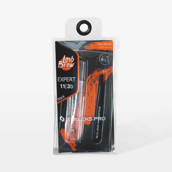 Pinça para sobrancelhas EXPERT 11 TIPO 3 (bordos largos inclinados), preta