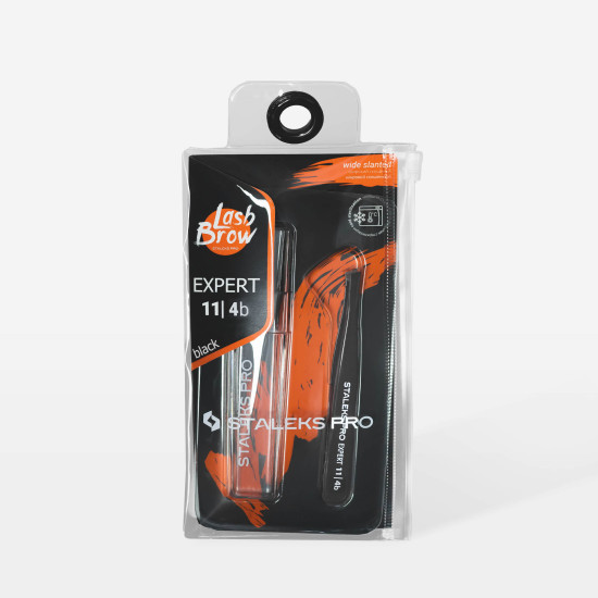 Pinça para sobrancelhas EXPERT 11 TIPO 4b (bordos inclinados estreitos), preta