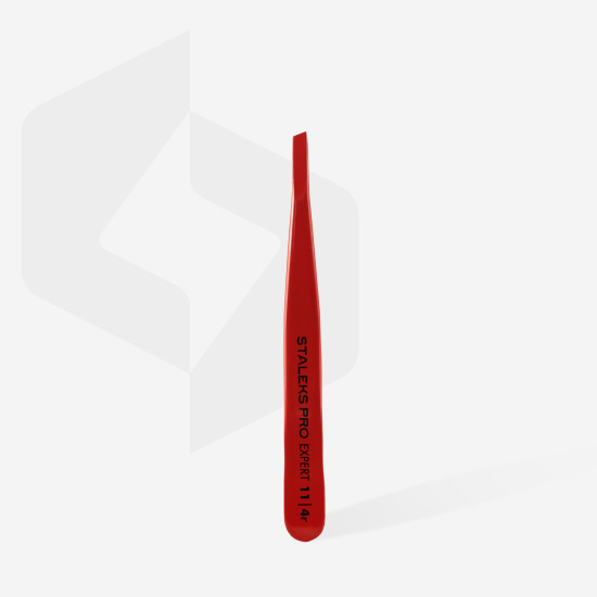 Pinça para sobrancelhas EXPERT 11 TIPO 4r (bordos inclinados estreitos), vermelha