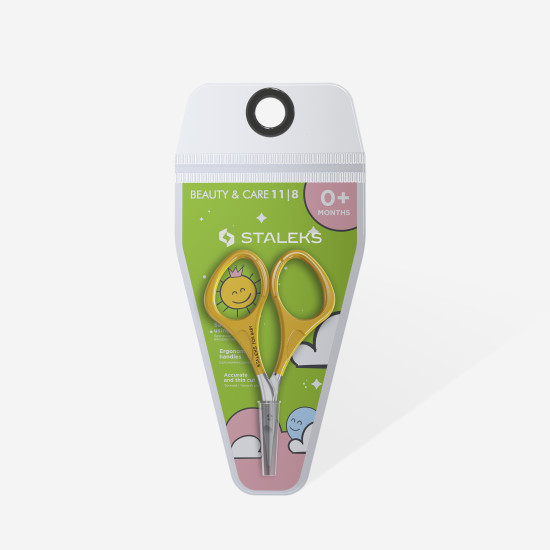 Tesoura de unhas para bebé 0+ amarela BEAUTY & CARE 11 TYPE 8