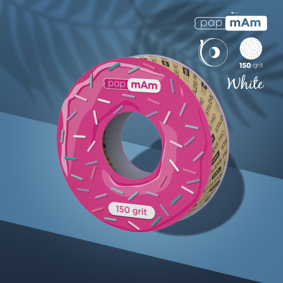 Recarga para bobina de plástico Donut - fita de lima descartável papmAm capa EXPERT grão 150