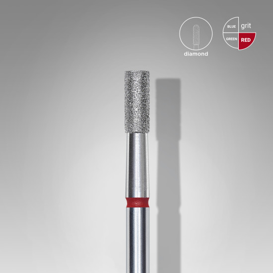 Broca diamantada para pele "cilindro" vermelha EXPERT diâmetro 2,5 mm, parte útil 6 mm (divisível por 10)