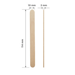 Espátula de madeira (aplicador) para cera Nº3 STALEKS PRO 114x10 mm (100 unid.)