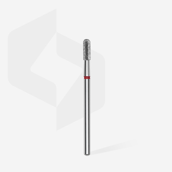 Broca diamantada para pele "cilindro" arredondada vermelha EXPERT diâmetro 2,3 mm, parte útil 6,5 mm (divisível por 10)