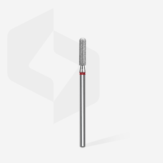 Broca diamantada para pele "cilindro" arredondada vermelha EXPERT diâmetro 2,5 mm, parte útil 10 mm (divisível por 10)