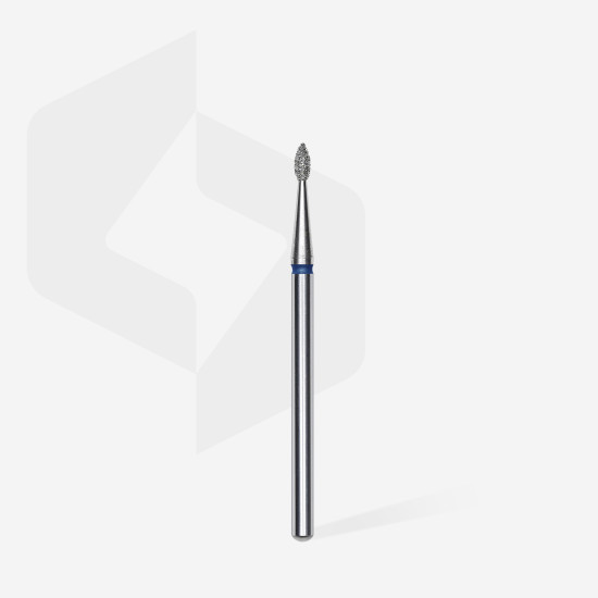 Broca diamantada para pele "gota" azul EXPERT diâmetro 1,6 mm, parte útil 4 mm (divisível por 10)