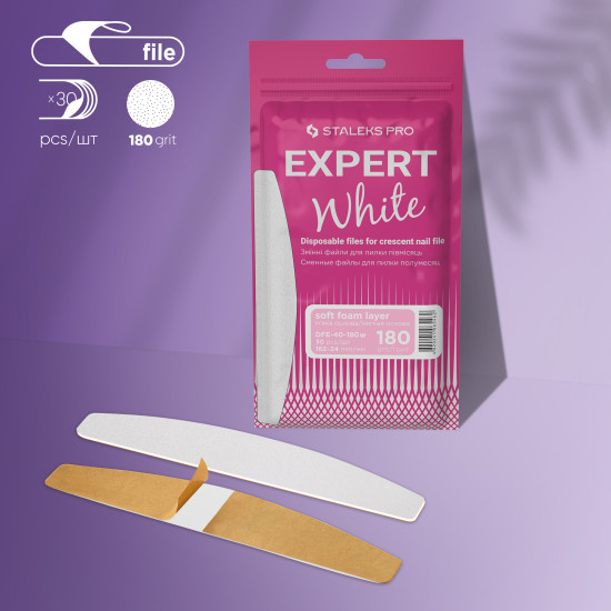 Fitas descartáveis adesivas (base suave) para a lima de meia-lua EXPERT 40 grão 180 (30 unid.)