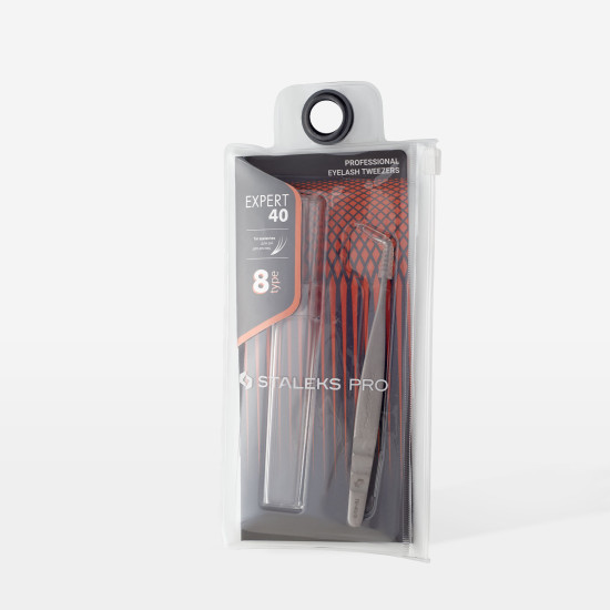 Pinça para pestanas profissional EXPERT 40 TIPO 8 (em forma de L, 85°)