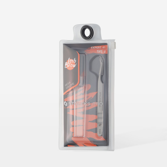Pinça para pestanas profissional EXPERT 41 TIPO 8 (em forma Mini L, 70°)