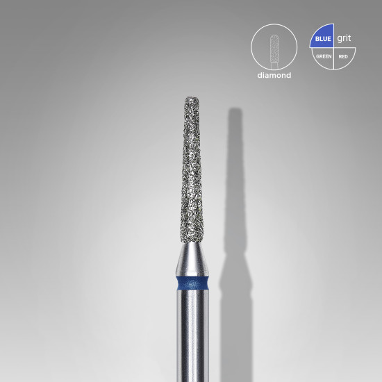 Broca diamantada para pele "frustum" azul EXPERT diâmetro 1,6 mm, parte útil 10 mm (divisível por 10)