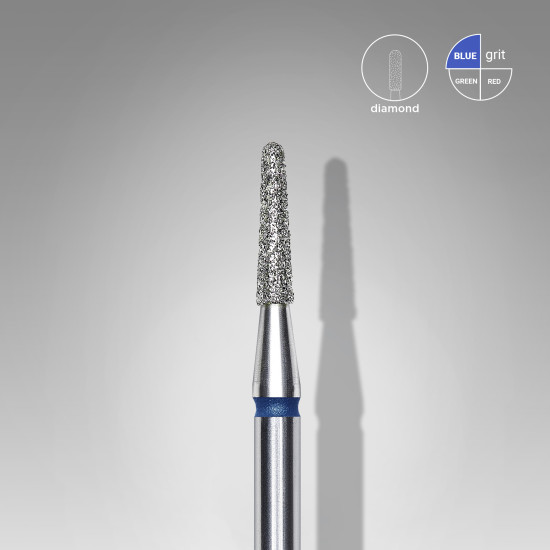 Broca diamantada para pele "frustum" azul EXPERT diâmetro 1,8 mm, parte útil 8 mm (divisível por 10)