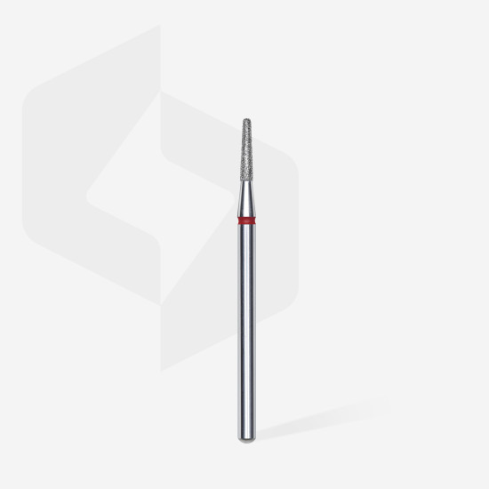 Broca diamantada para pele "frustum" vermelha EXPERT diâmetro 1,8 mm, parte útil 8 mm (divisível por 10)