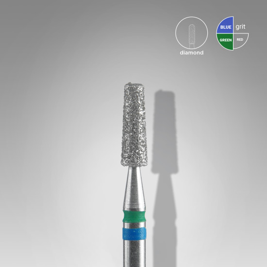 DUO broca diamantada para pele "cono" azul-verde EXPERT diâmetro 2,5 mm, parte útil 8 mm (divisível por 10)