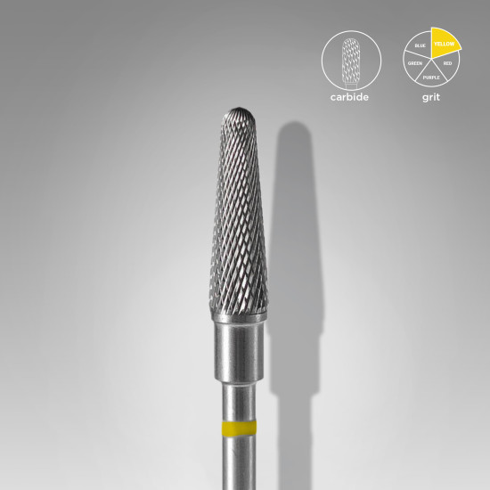 Broca de carboneto para unhas "frustum" amarela EXPERT, diâmetro 4 mm / parte útil 13 mm