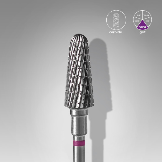 Broca de carboneto para unhas "frustum" roxa EXPERT, diâmetro 6 mm / parte útil 14 mm