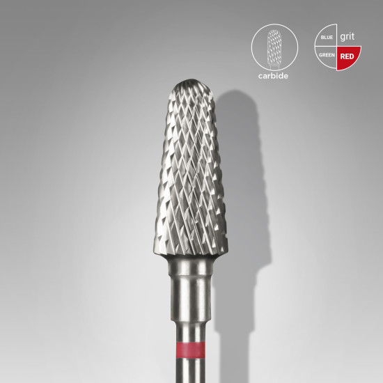 Broca de carboneto para unhas "frustum" vermelha EXPERT, diâmetro 6 mm / parte útil 14 mm