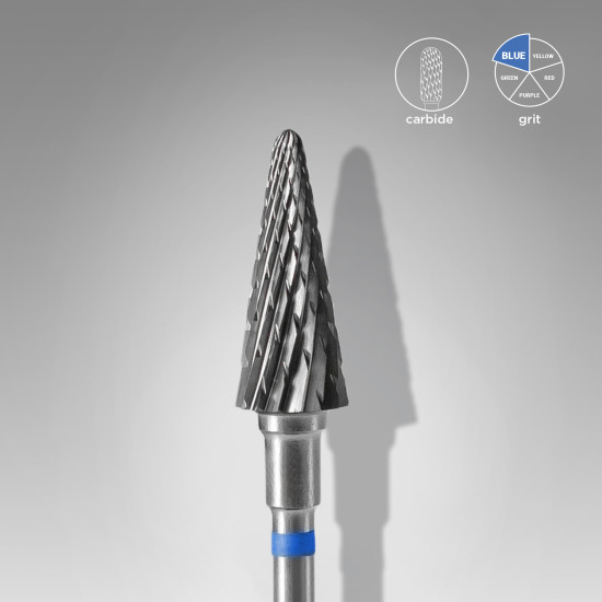 Broca de carboneto para unhas "cone" azul EXPERT, diâmetro 6 mm / parte útil 14 mm
