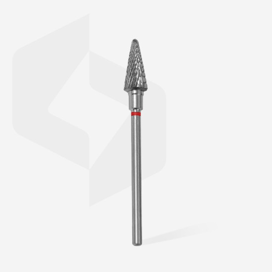 Broca de carboneto para unhas "cone" vermelha EXPERT, diâmetro 6 mm / parte útil 14 mm