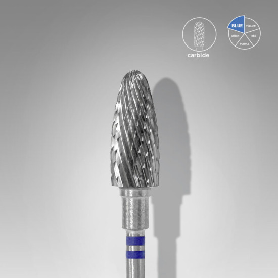 Broca de carboneto para unhas para canhotos "milho", azul EXPERT, diâmetro 6 mm / parte útil 14 mm
