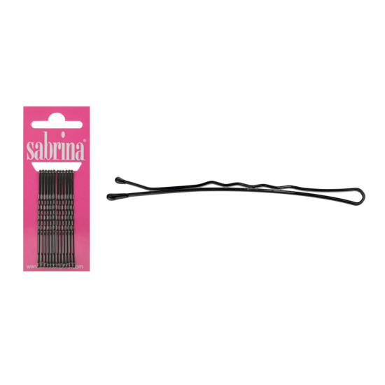 Ganchos Cabelo Sabrina Ondulado Preto 6 cm 72 x 12 Unidades