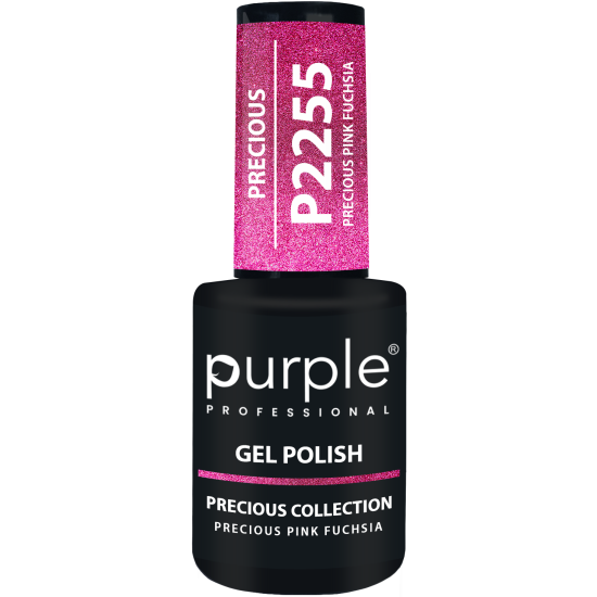 Gel Polish Precious Pink Fuchsia  glitter 10ml