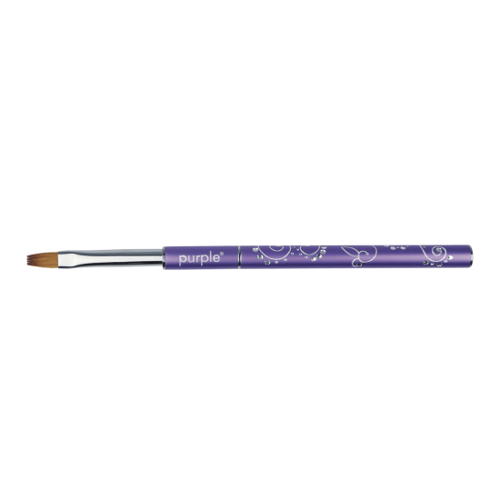Pincel Nylon Flat Gel #6 metallic handle -