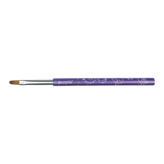 Pincel Nylon Oval Gel #6 metallic handle -