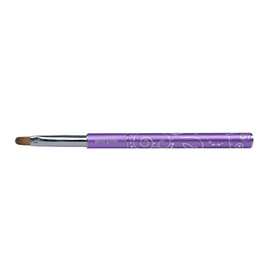 Pincel Nylon Oval Gel e Acrygel #8 metallic handle -