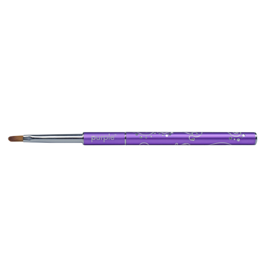 Pincel Nylon Oval Gel #2 metallic handle -