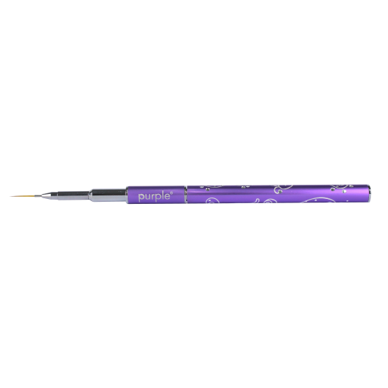 Pincel Nylon Nail Art Traços Finos 12mm metallic handle -